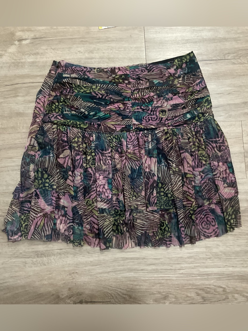 Anthropologie Printed Tulle Ruffle Mini Skirt Size 10 - Picture 4 of 13